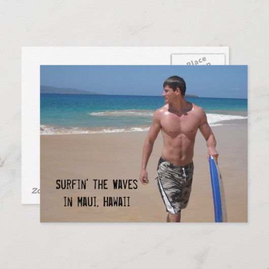 Carte Postale Surfin' the Wave... (Devant / Derrière)