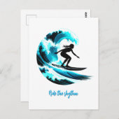 Carte Postale surfing (Devant / Derrière)