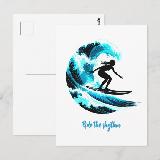 Carte Postale surfing (Devant / Derrière)