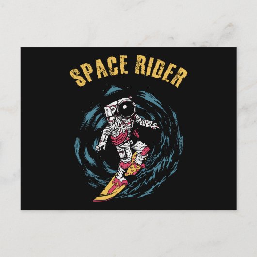 Carte Postale Surfing Astronaut Space Rider Surfer (Devant)