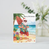 Carte Postale Surfing Christmas in July with SANTA CLAUS (Debout devant)