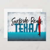 Carte postale Surfside Beach Texas Surboard (Devant / Derrière)