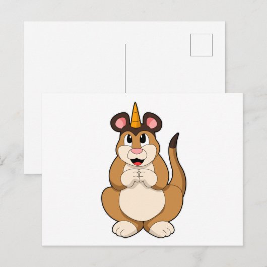 Carte Postale Suricate à corne (Devant / Derrière)