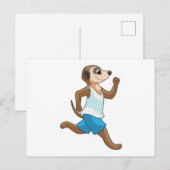 Carte Postale Suricate à la course sportive (Devant / Derrière)