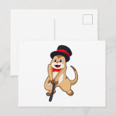 Carte Postale Suricate à la retraite avec canne (Devant / Derrière)