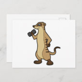 Carte Postale Suricate à l'entraînement de force avec Haltère (Devant / Derrière)