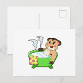 Carte Postale Suricate au bain dans une baignoire (Devant / Derrière)