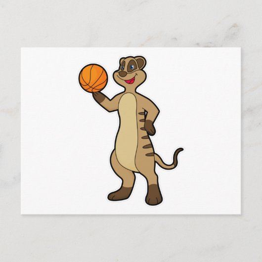 Carte Postale Suricate au Basket-ball Sports (Devant)