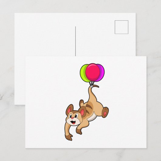 Carte Postale Suricate avec ballon (Devant / Derrière)