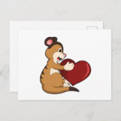 Carte Postale Suricate avec cœur (Devant / Derrière)