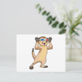 Carte Postale Suricate avec lunettes (Debout devant)