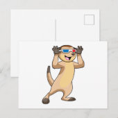Carte Postale Suricate avec lunettes (Devant / Derrière)