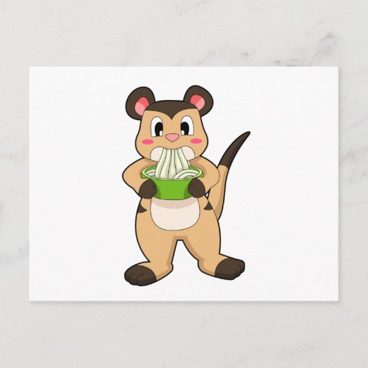 Carte Postale Suricate avec Ramen (Devant)