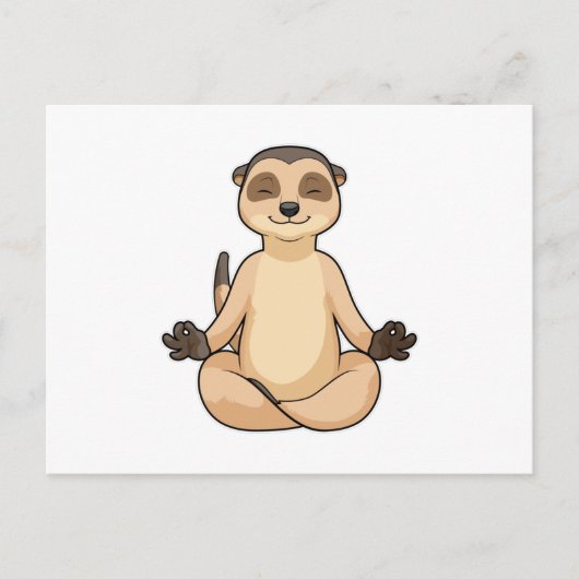 Carte Postale Suricate en méditation de yoga (Devant)