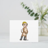 Carte Postale Suricate en mineur avec pioche (Debout devant)