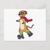 Carte Postale Suricate en patineur avec des patins à roulettes (Devant)