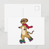 Carte Postale Suricate en patineur avec des rollers (Devant / Derrière)