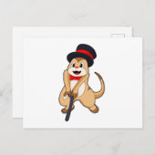 Carte Postale Suricate en retraité avec canne (Devant / Derrière)