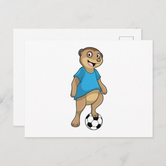 Carte Postale Suricate en tant que joueur de football avec le fo (Devant / Derrière)