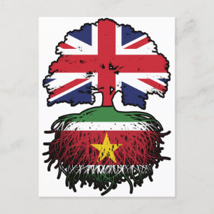 Carte Postale Suriname Surinamais Royaume-Uni Drapeau des racine
