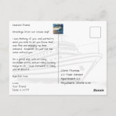 Carte Postale Surplombant la balustrade d'un bateau de croisière (Dos)