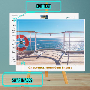 Carte Postale Surplombant la balustrade d'un bateau de croisière