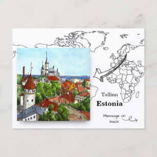 Carte Postale Surplombant Tallinn, Estonie