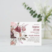 Carte Postale Surprise 100e anniversaire Bourgogne Blush rose fl (Debout devant)