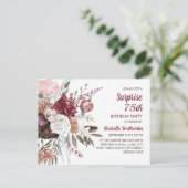 Carte Postale Surprise 75e anniversaire Bourgogne bleu rose flor (Debout devant)