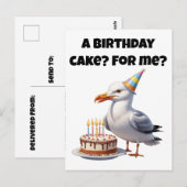 Carte Postale Surprise d'anniversaire de Mouette – Gâteau en dan (Devant / Derrière)