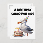 Carte Postale Surprise d'anniversaire de Mouette – Gâteau pas en (Devant / Derrière)