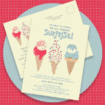 Carte Postale Surprise Party Glace Cream 21e anniversaire Invita<br><div class="desc">Nouveau pour l'été 2024. Notre carte postale invitation "Ice Cream,  You Scream We Scream Surprise !". Trois cônes de crème glacée à l'aquarelle rétro avec des glaces patriotiques rouges,  blanches et bleues et des arrosées occupent le centre de la scène au-dessus des détails de votre fête d'anniversaire.</div>