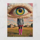 Carte Postale surreal art head in the clouds eyeball (Devant)