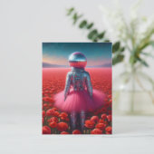 Carte Postale Surreal astronaut in a pink tutu disco ball head  (Debout devant)