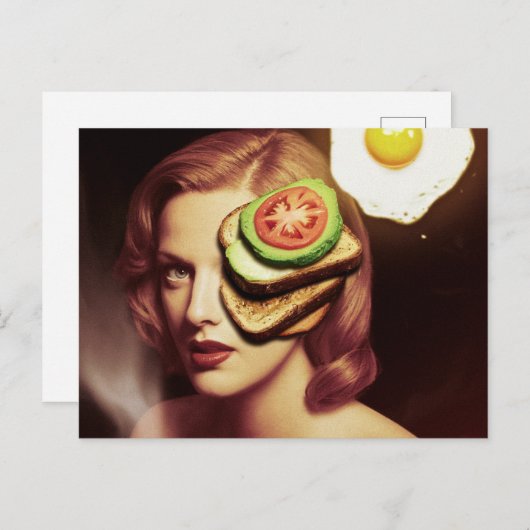 Carte Postale Surreal Avocado Toast and Egg Breakfast (Devant / Derrière)