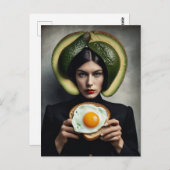 Carte Postale Surreal Avocado Toast et oeuf Breakfast femme (Devant / Derrière)