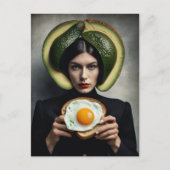 Carte Postale Surreal Avocado Toast et oeuf Breakfast femme (Devant)