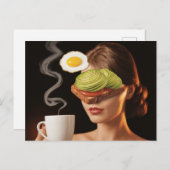 Carte Postale Surreal Avocado Tomato Toast Breakfast (Devant / Derrière)