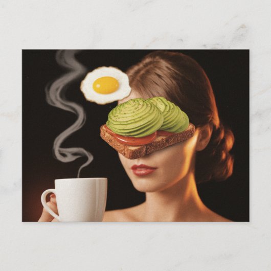 Carte Postale Surreal Avocado Tomato Toast Breakfast (Devant)
