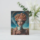 Carte Postale Surreal Breakfast donuts  (Debout devant)