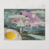 Carte Postale Surreal Breakfast Femme avec bacon et oeufs (Devant)