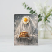 Carte Postale Surreal Breakfast pancakes and eggs bubble ghost  (Debout devant)
