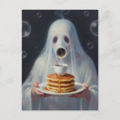 Carte Postale Surreal Breakfast pancakes ghost with coffee (Devant)