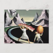 Carte Postale Surreal Breakfast People in the Mountains (Devant)