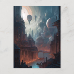 Carte Postale Surreal City Imaginaire Art