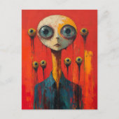 Carte Postale Surreal Face With Several Eyes (Devant)