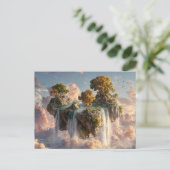 Carte Postale Surreal Floating Cliffs With Waterfalls (Debout devant)