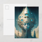 Carte Postale Surreal Futuristic Alien Woman Lanscape (Devant / Derrière)