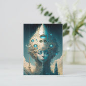 Carte Postale Surreal Futuristic Alien Woman Lanscape (Debout devant)