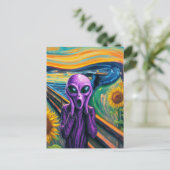 Carte Postale Surreal hurle violet Alien (Debout devant)